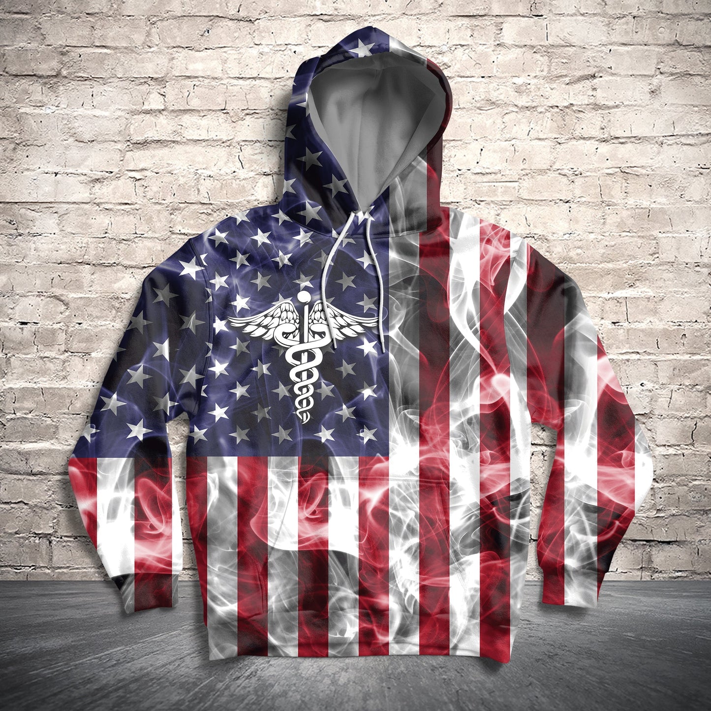 Proud American Nurse Pullover Premium Hoodie, Perfect Outfit For Men And Women On Christmas New Year Autumn Winter G51113 - All Over Print Unisex Hoodie
