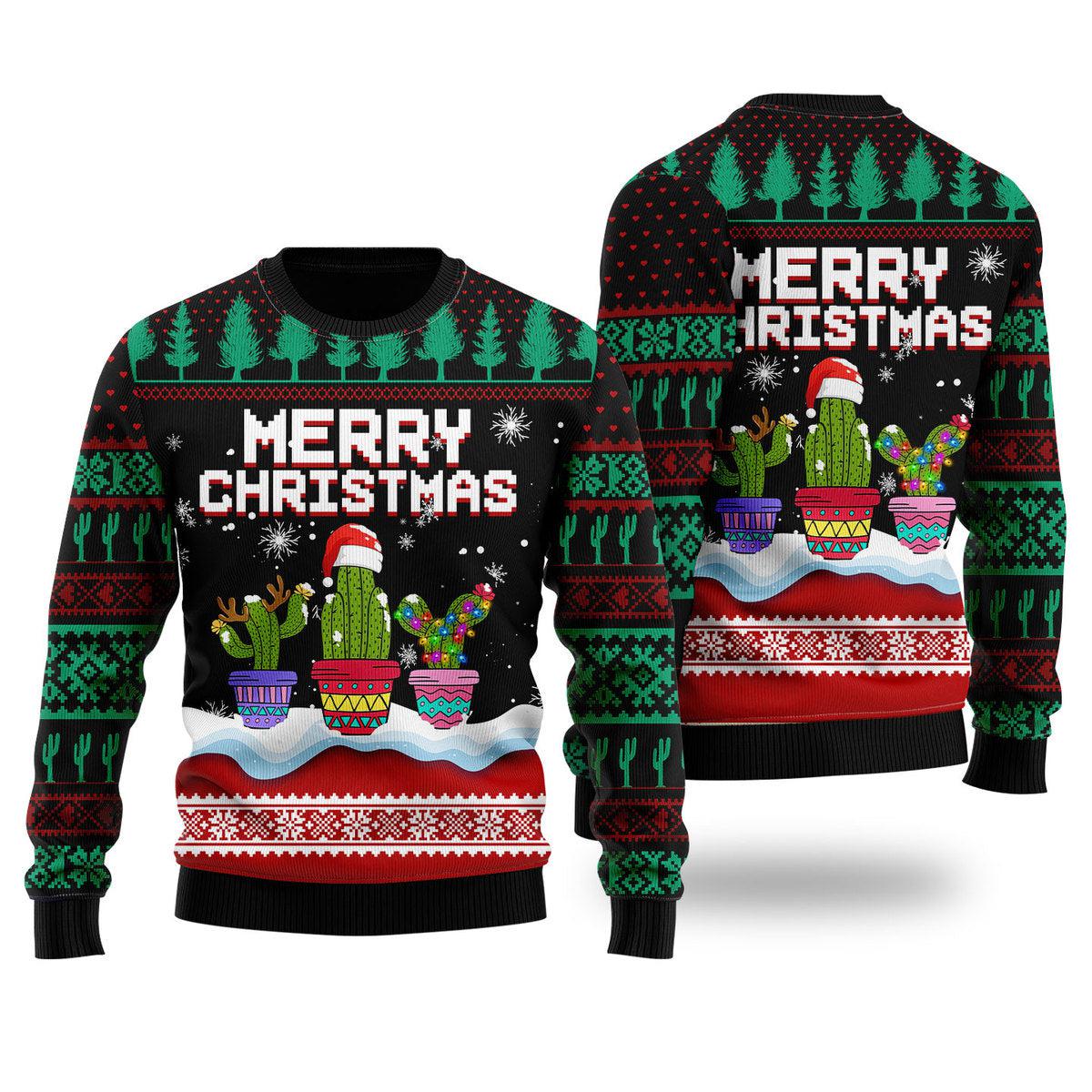 Cactus Sweater Merry Christmas, Ugly Sweater For Men & Women, Perfect Outfit For Christmas New Year Autumn Winter