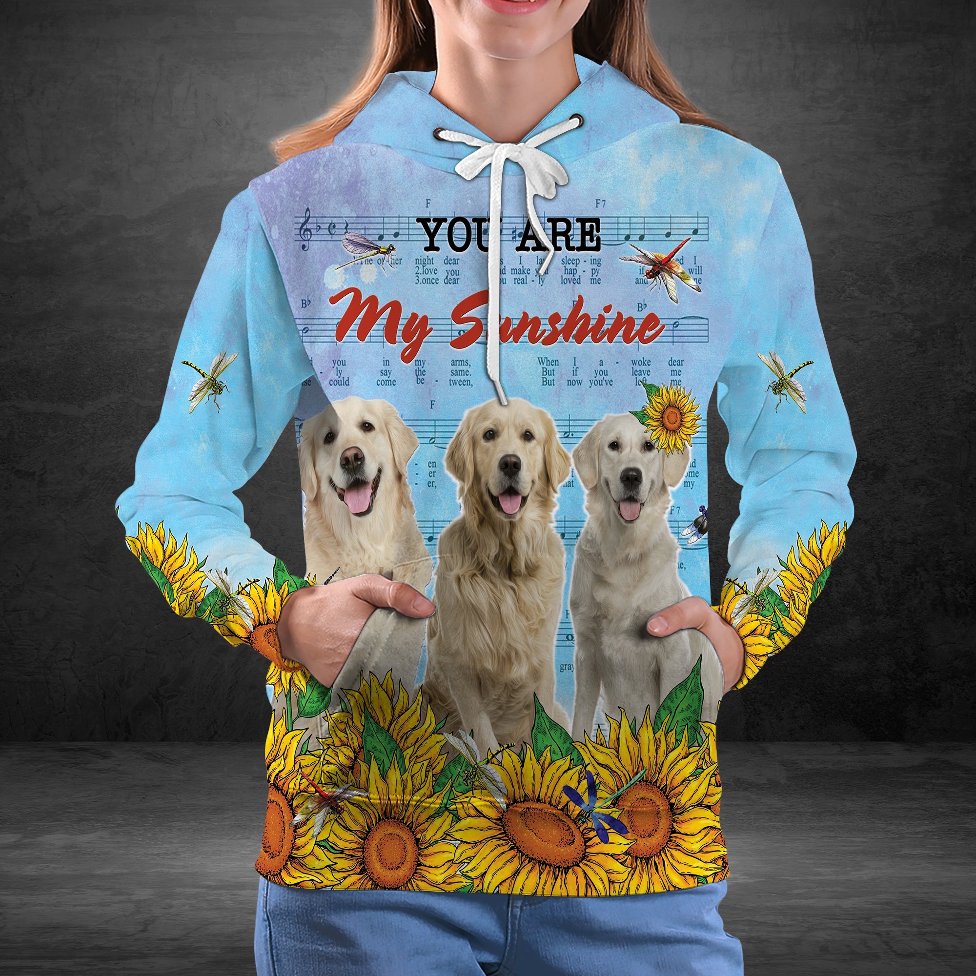 Golden Retriever Pullover Premium Hoodie You Are My Sunshine, Perfect Outfit For Men And Women On Christmas New Year Autumn Winter