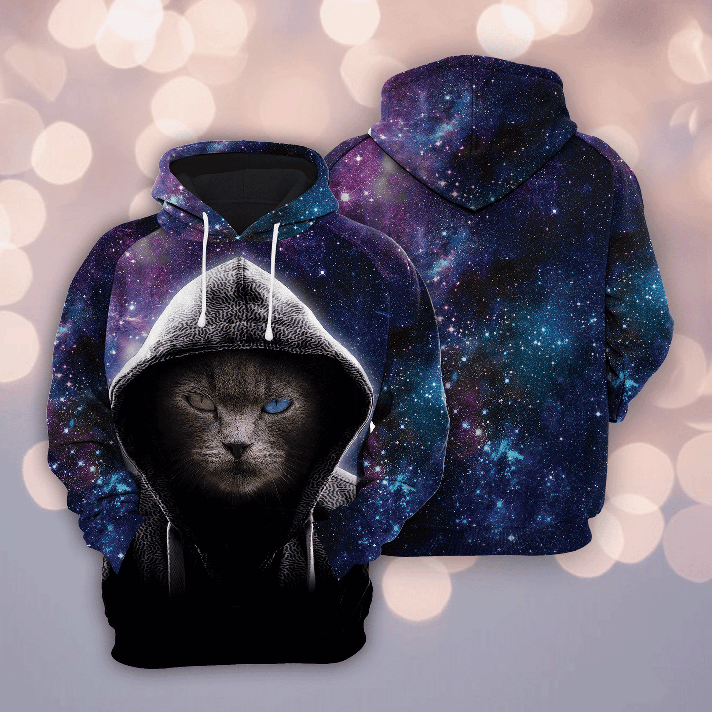Cool Cat Galaxy Pullover Premium Hoodie, Perfect Outfit For Men And Women On Christmas New Year Autumn Winter