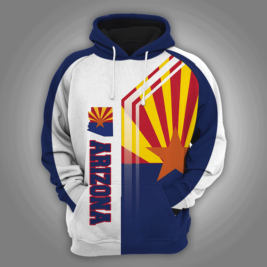 Arizona Flag And Map Pullover Premium Hoodie, Perfect Outfit For Men And Women On Christmas New Year Winter