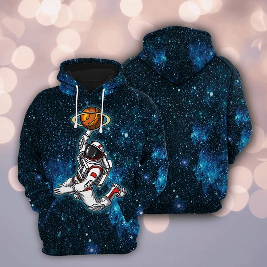 Astronaut Basketball Player Pullover Premium Hoodie, Perfect Outfit For Men And Women On Christmas New Year Autumn Winter