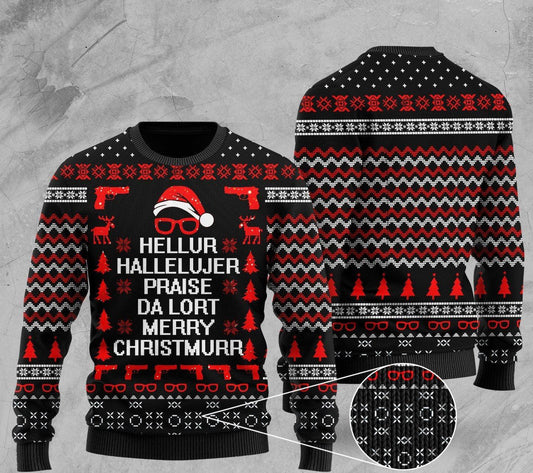 Hellur Hallelujer Praise Da Lort Merry Christmas Sweater, Ugly Sweater For Men & Women, Perfect Outfit For Christmas New Year Autumn Winter