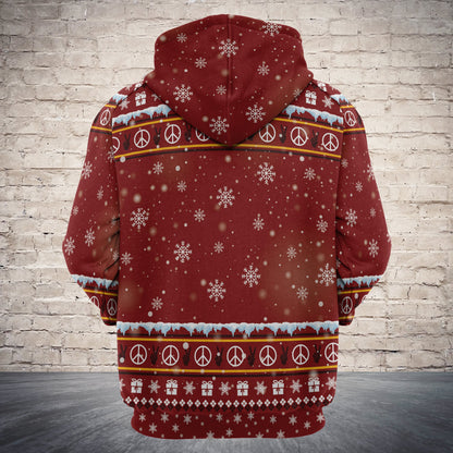 Hippie Lover Christmas Pullover Premium Hoodie, Perfect Outfit For Men And Women On Christmas New Year Autumn Winter