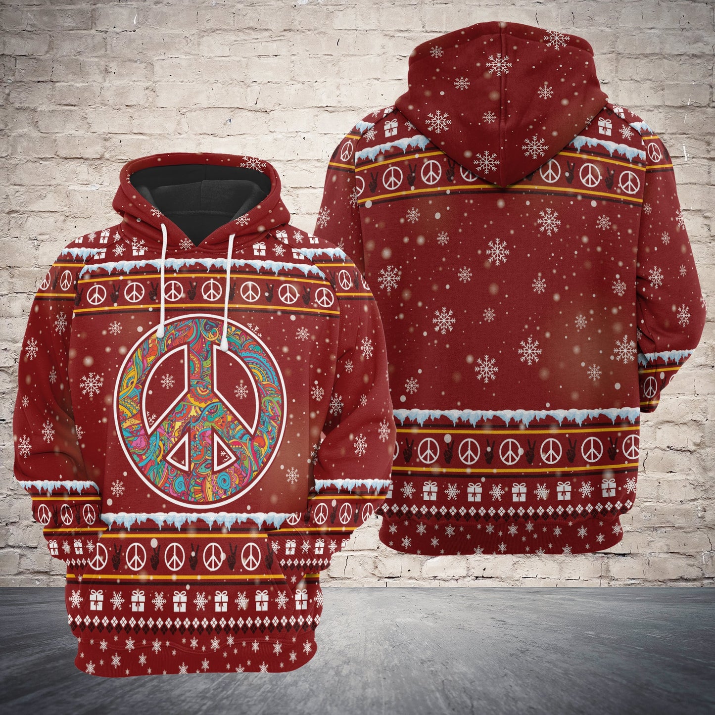 Hippie Lover Christmas Pullover Premium Hoodie, Perfect Outfit For Men And Women On Christmas New Year Autumn Winter