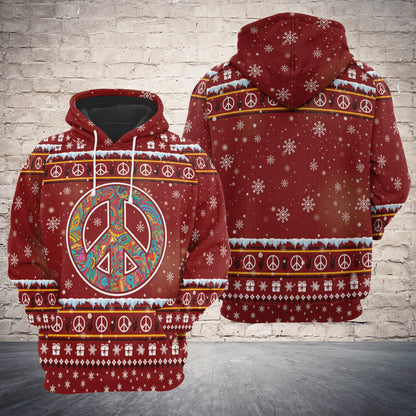 Hippie Lover Christmas Pullover Premium Hoodie, Perfect Outfit For Men And Women On Christmas New Year Autumn Winter