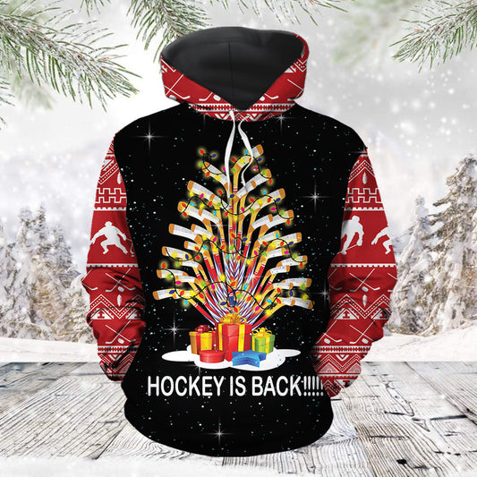 Hockey Is Back Christmas Pullover Premium Hoodie, Perfect Outfit For Men And Women On Christmas New Year Autumn Winter