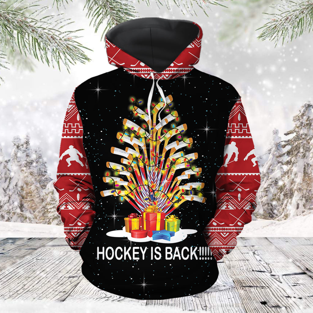 Hockey Is Back Christmas Pullover Premium Hoodie, Perfect Outfit For Men And Women On Christmas New Year Autumn Winter