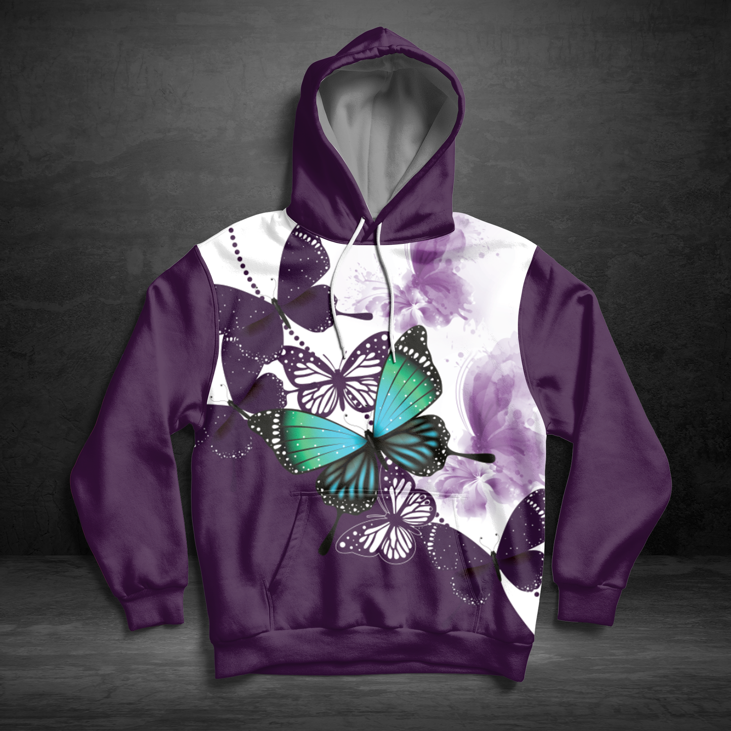 Butterfly Purple Beauty Pullover Premium Hoodie, Perfect Outfit For Men And Women On Christmas New Year Autumn Winter