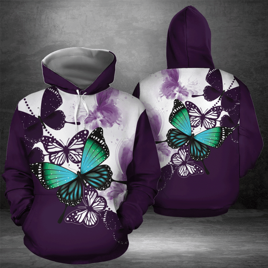 Butterfly Purple Beauty Pullover Premium Hoodie, Perfect Outfit For Men And Women On Christmas New Year Autumn Winter