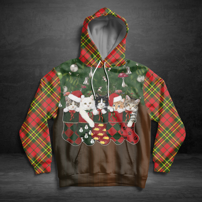 Christmas Cat Group Socks Pullover Premium Hoodie, Perfect Outfit For Men And Women On Christmas New Year Autumn Winter
