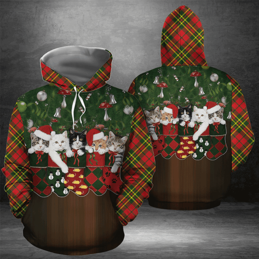 Christmas Cat Group Socks Pullover Premium Hoodie, Perfect Outfit For Men And Women On Christmas New Year Autumn Winter
