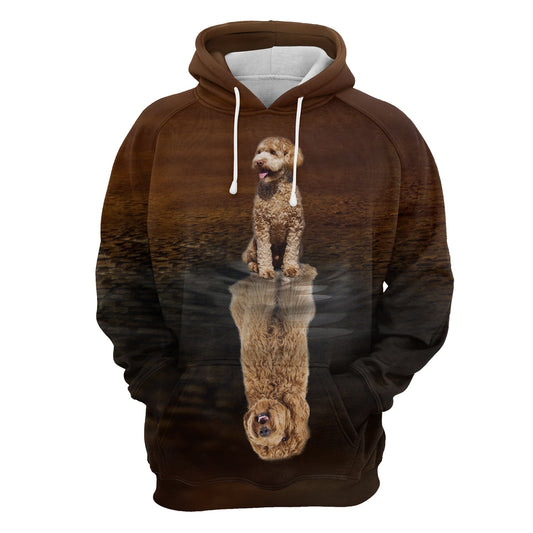 Cute Labradoodle Reflection Reflection Pullover Premium Brown Hoodie, Perfect Outfit For Men And Women On Christmas New Year Autumn Winter