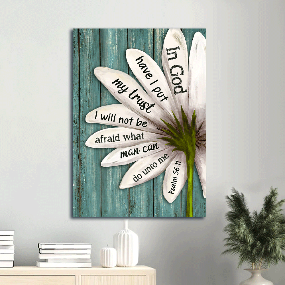 Jesus Portrait Canvas - Lily flower Canvas - In God have I put my trust - Portrait Canvas Prints, Wall Art - Gift for Christian, Friends, Family