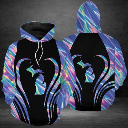 Michigan Love Rainbow Pullover Premium Hoodie, Perfect Outfit For Men And Women On Christmas New Year Autumn Winter