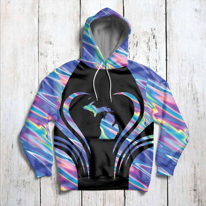 Michigan Love Rainbow Pullover Premium Hoodie, Perfect Outfit For Men And Women On Christmas New Year Autumn Winter