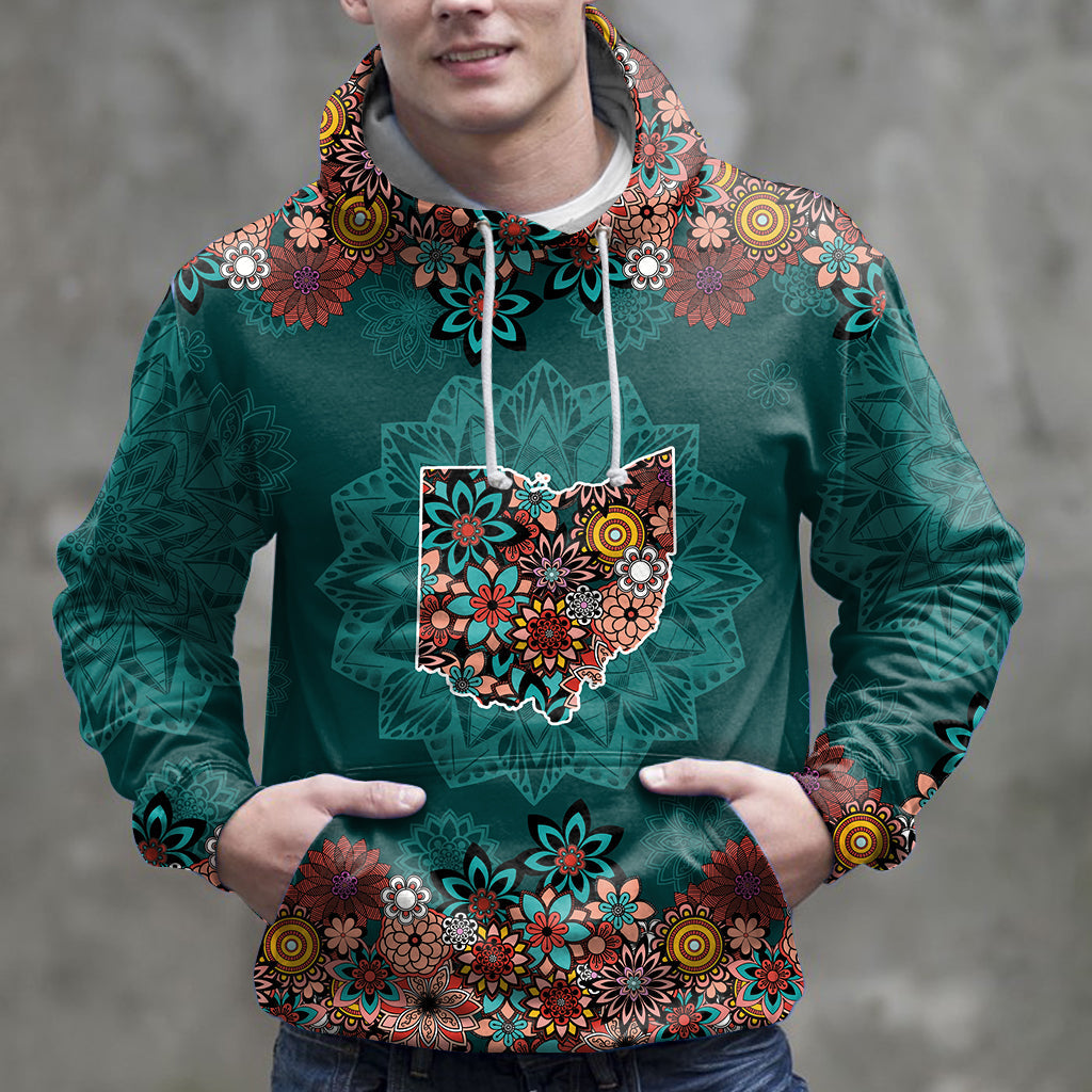Ohio Floral Mandala Pullover Premium Hoodie, Perfect Outfit For Men And Women On Christmas New Year Autumn Winter
