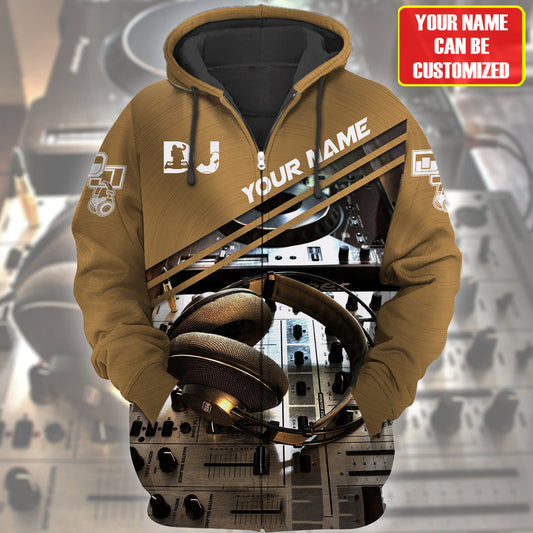 Personalized Name DJ Shirts - Custom Name Disc Jockey Shirts, World Of DJ Brown Shirts, Perfect DJ Shirts for Men & Women