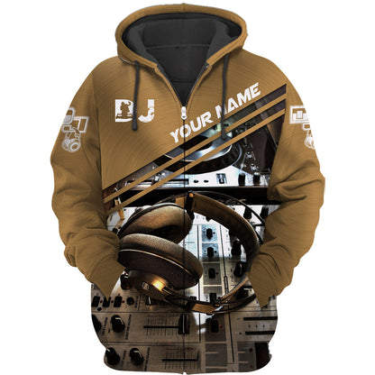 Personalized Name DJ Shirts - Custom Name Disc Jockey Shirts, World Of DJ Brown Shirts, Perfect DJ Shirts for Men & Women