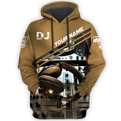 Personalized Name DJ Shirts - Custom Name Disc Jockey Shirts, World Of DJ Brown Shirts, Perfect DJ Shirts for Men & Women