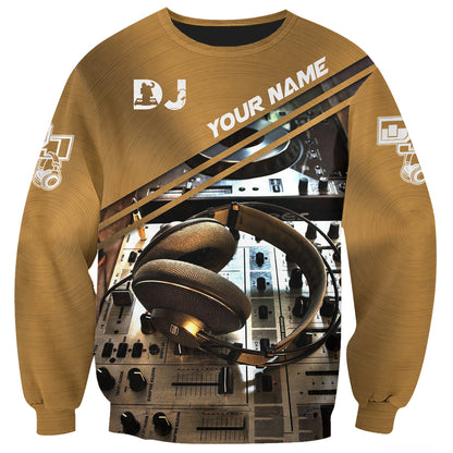 Personalized Name DJ Shirts - Custom Name Disc Jockey Shirts, World Of DJ Brown Shirts, Perfect DJ Shirts for Men & Women