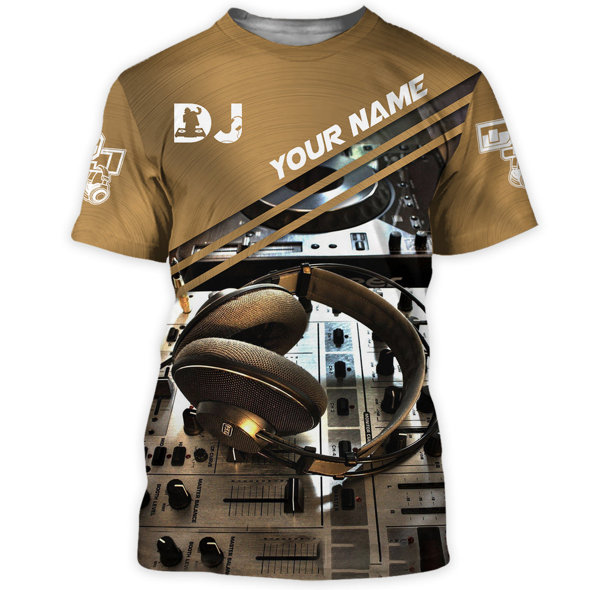 Personalized Name DJ Shirts - Custom Name Disc Jockey Shirts, World Of DJ Brown Shirts, Perfect DJ Shirts for Men & Women