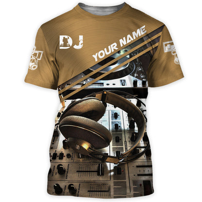 Personalized Name DJ Shirts - Custom Name Disc Jockey Shirts, World Of DJ Brown Shirts, Perfect DJ Shirts for Men & Women