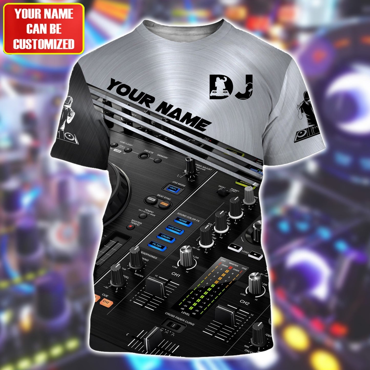 Personalized Name Disc Jockey Shirts - Custom Name DJ Shirts, Modern Deejay Black Shirts, Perfect DJ Shirts for Men & Women