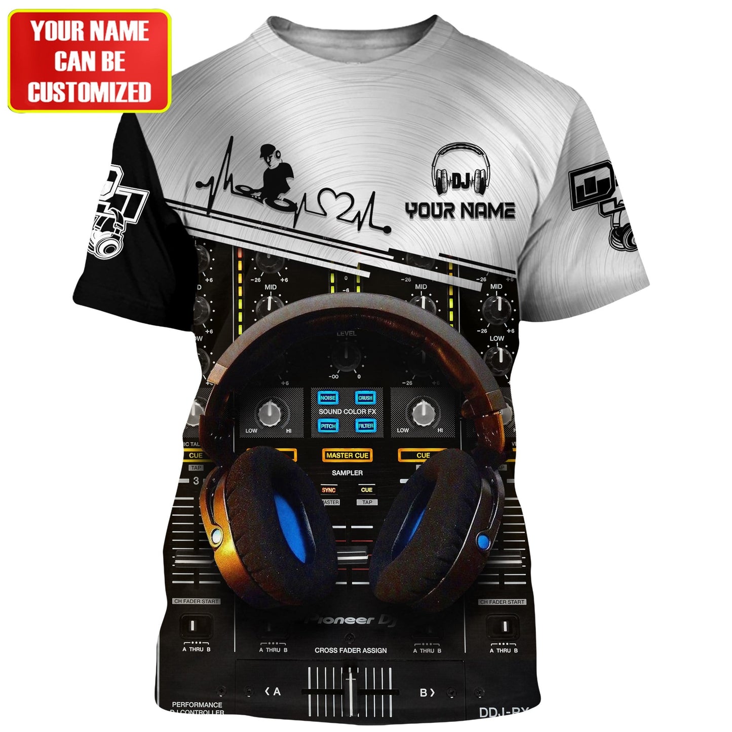 Personalized Name DJ Shirts - Custom Name Disc Jockey Shirts, DJ Table & Headphone Shirts, Perfect DJ Shirts for Men & Women