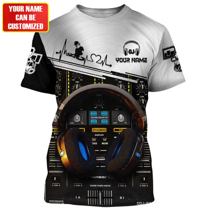 Personalized Name DJ Shirts - Custom Name Disc Jockey Shirts, DJ Table & Headphone Shirts, Perfect DJ Shirts for Men & Women