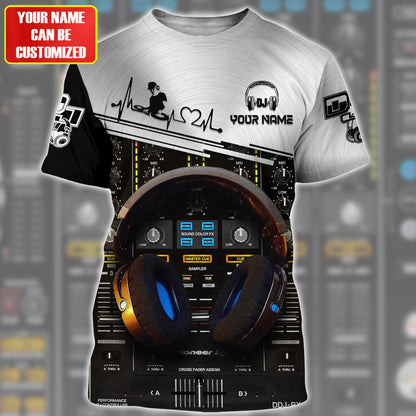 Personalized Name DJ Shirts - Custom Name Disc Jockey Shirts, DJ Table & Headphone Shirts, Perfect DJ Shirts for Men & Women