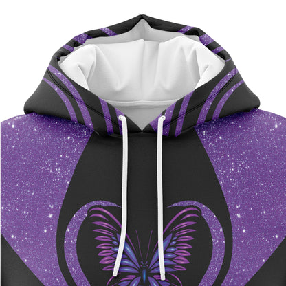 Custom Name Purple Butterfly Pullover Premium Hoodie, Perfect Outfit For Men And Women On Christmas New Year Autumn Winter