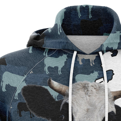 Cow Lover Camo Premium Hoodie, Perfect Outfit For Men And Women On Christmas New Year Autumn Winter