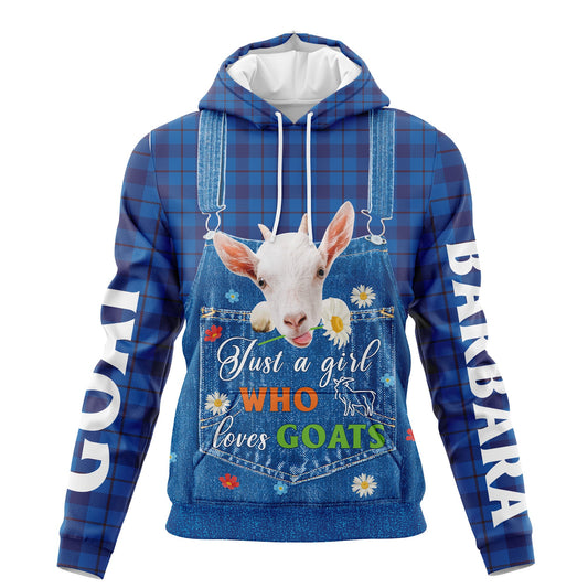 Custom Name Goats Pullover Premium Hoodie Just A Girl Who Loves Goats, Perfect Outfit For Men And Women On Christmas New Year Autumn Winter