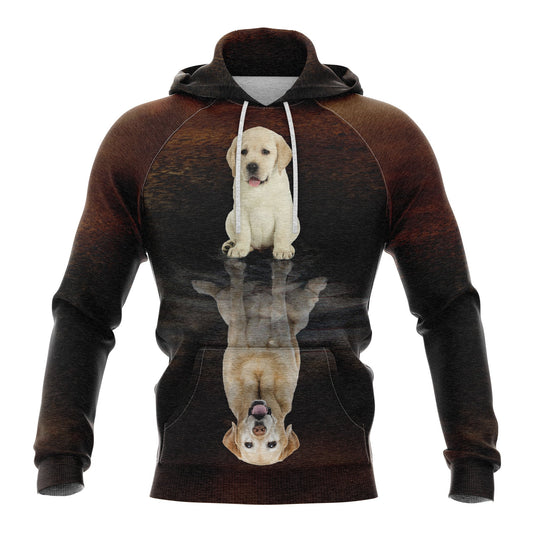 Cute Labrador Retriever Reflection Pullover Premium Brown Hoodie, Perfect Outfit For Men And Women On Christmas New Year Autumn Winter