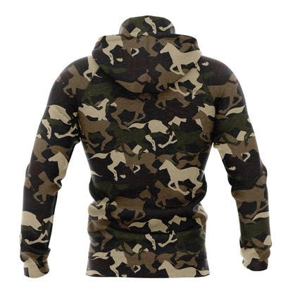 Beautiful Camouflage Horse Pullover Premium Hoodie , Perfect Outfit For Men And Women On Christmas New Year Autumn Winter