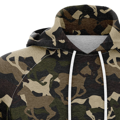 Beautiful Camouflage Horse Pullover Premium Hoodie , Perfect Outfit For Men And Women On Christmas New Year Autumn Winter