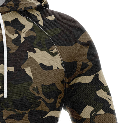 Beautiful Camouflage Horse Pullover Premium Hoodie , Perfect Outfit For Men And Women On Christmas New Year Autumn Winter