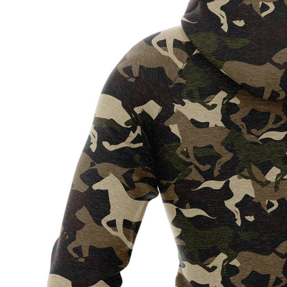 Beautiful Camouflage Horse Pullover Premium Hoodie , Perfect Outfit For Men And Women On Christmas New Year Autumn Winter