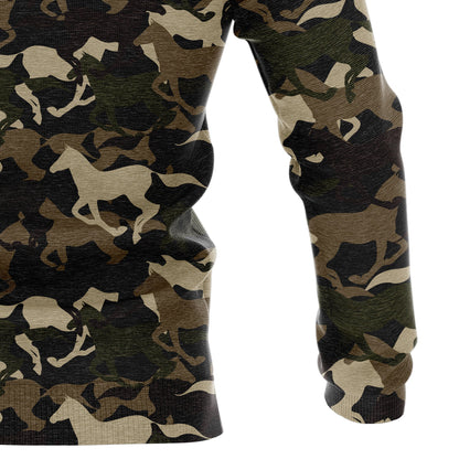 Beautiful Camouflage Horse Pullover Premium Hoodie , Perfect Outfit For Men And Women On Christmas New Year Autumn Winter