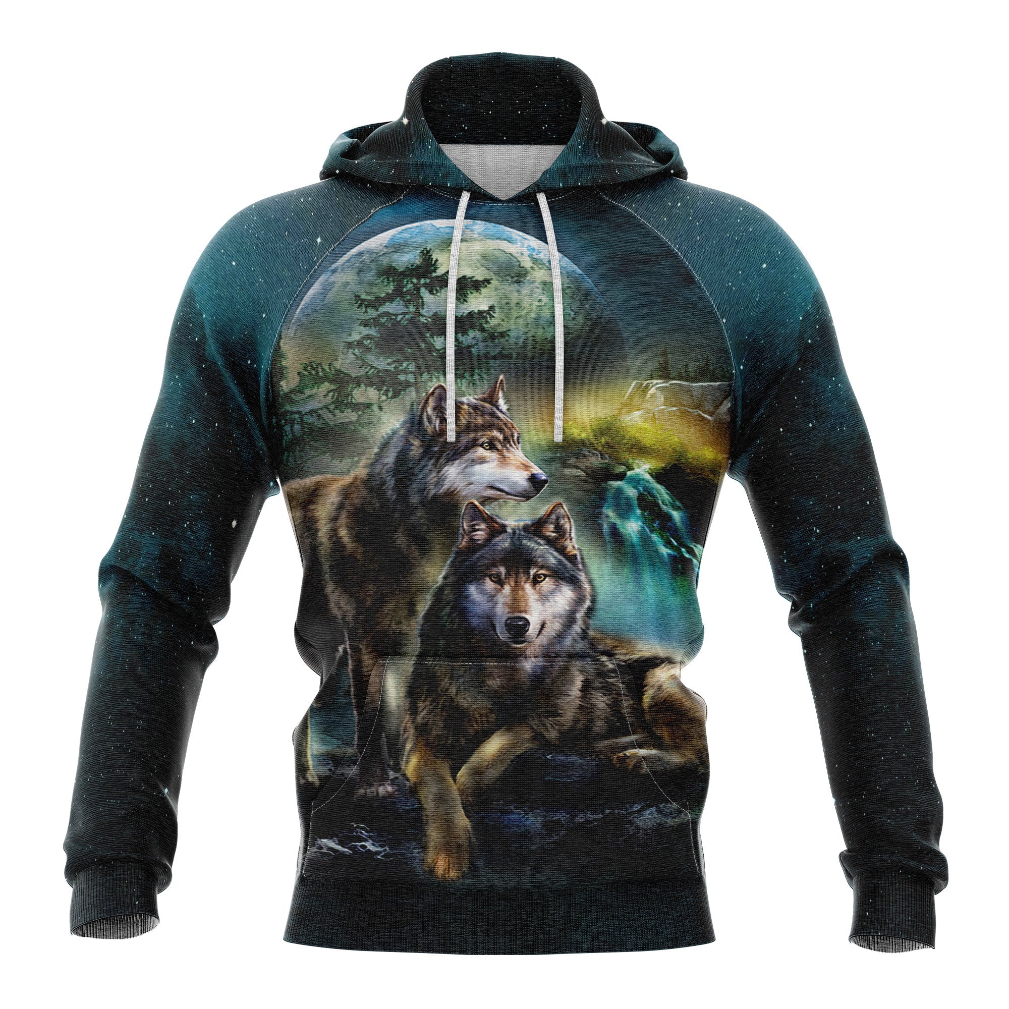 Gray Wolf Couple Pullover Premium Hoodie, Perfect Outfit For Men And Women On Christmas New Year Autumn Winter