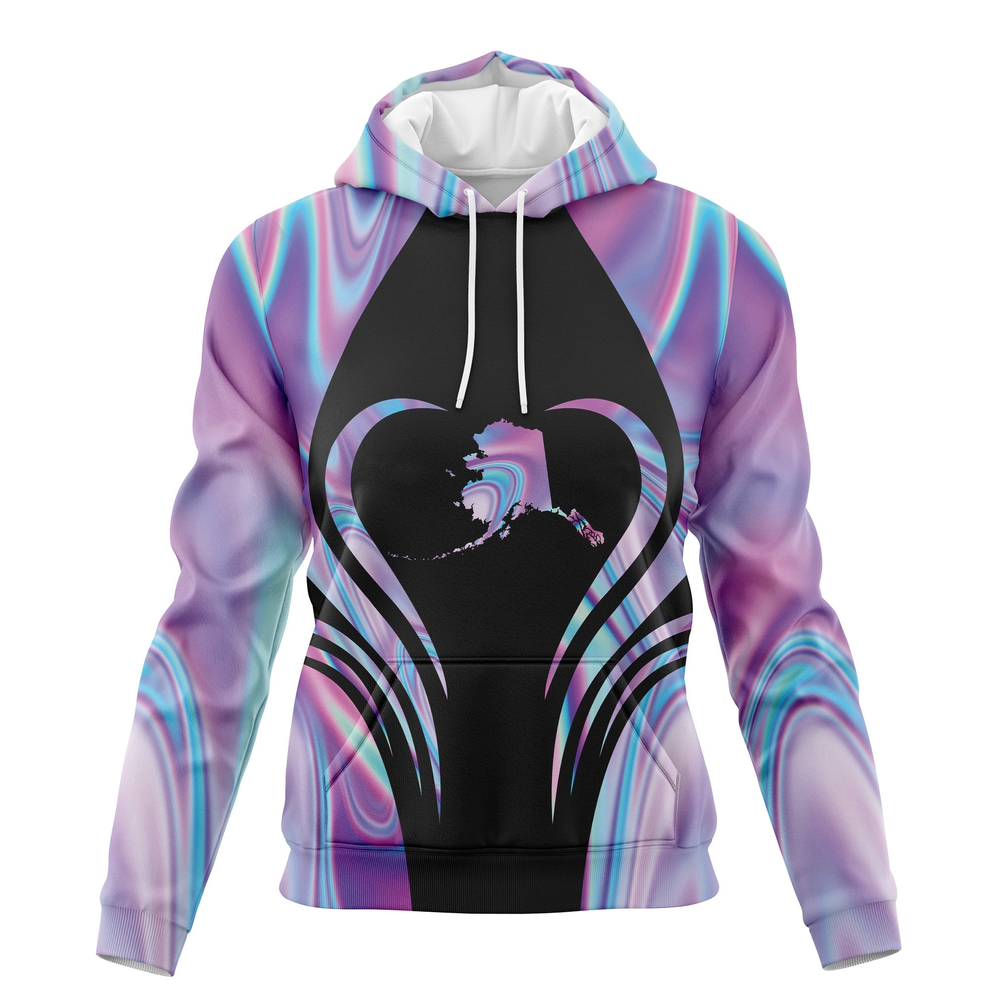 Alaska Heart Violet Neon Pullover Premium Hoodie, Perfect Outfit For Men And Women On Christmas New Year Autumn Winter