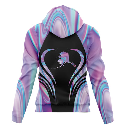 Alaska Heart Violet Neon Pullover Premium Hoodie, Perfect Outfit For Men And Women On Christmas New Year Autumn Winter