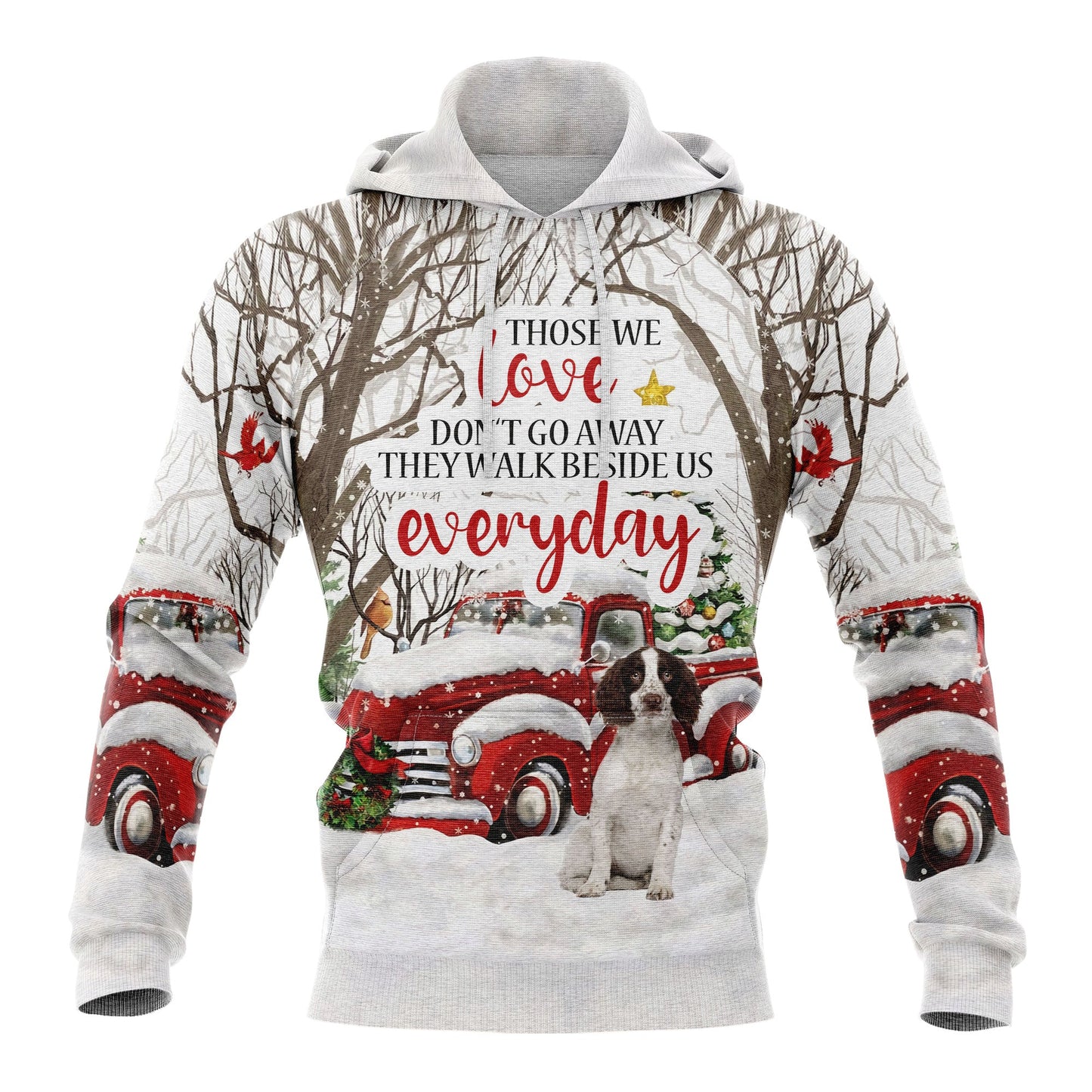 English Springer Spaniel Angel Pullover Premium Hoodie They Walk Beside Us, Perfect Outfit For Men And Women On Christmas New Year Autumn Winter