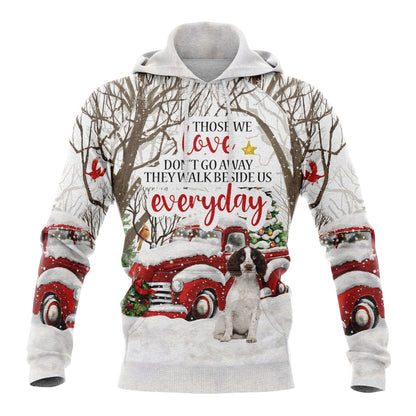 English Springer Spaniel Angel Pullover Premium Hoodie They Walk Beside Us, Perfect Outfit For Men And Women On Christmas New Year Autumn Winter