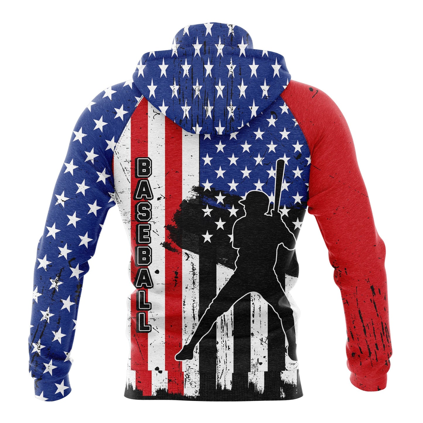 Baseball American Flag Patriotic Pullover Premium Hoodie, Perfect Outfit For Men And Women On Christmas New Year Autumn Winter