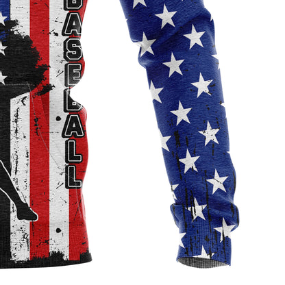Baseball American Flag Patriotic Pullover Premium Hoodie, Perfect Outfit For Men And Women On Christmas New Year Autumn Winter