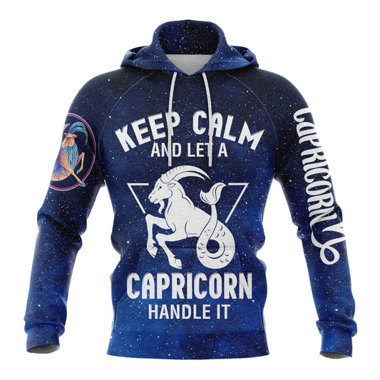 Capricorn Pullover Premium Hoodie Keep Calm And let A Capricorn, Perfect Outfit For Men And Women On Christmas New Year Autumn Winter