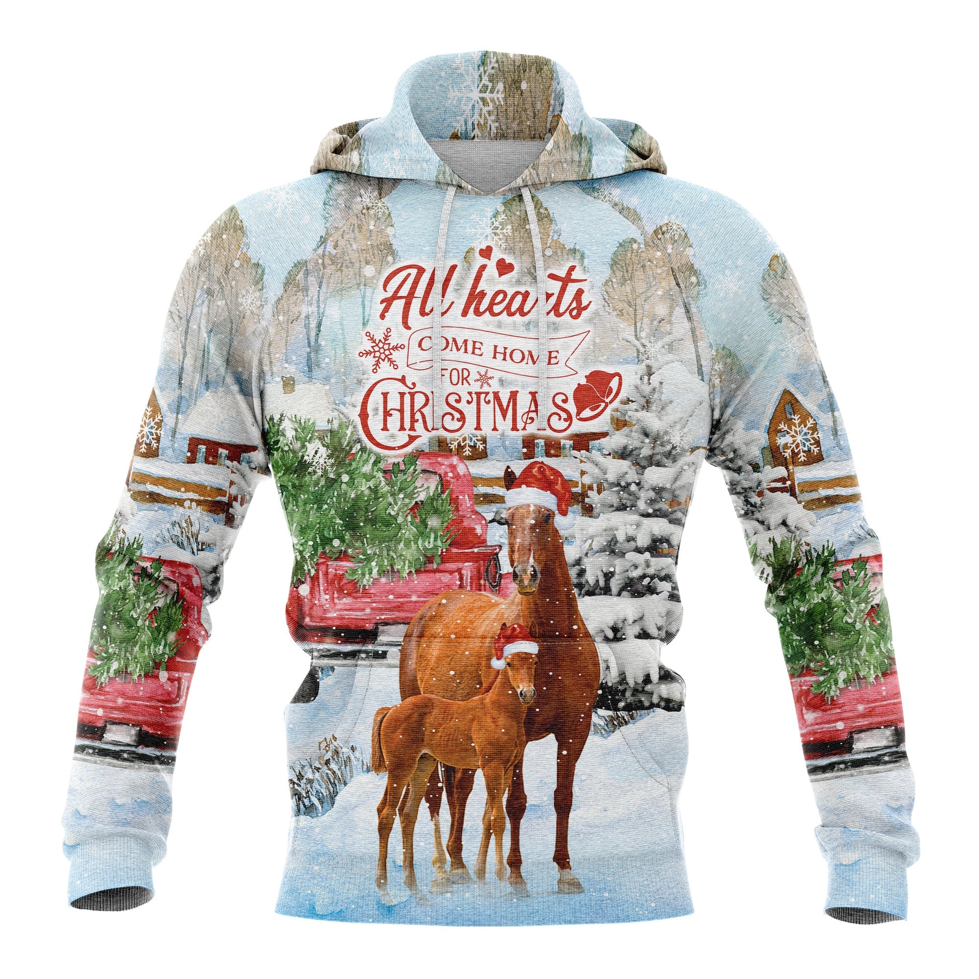 Horse Pullover Premium Hoodie All Hearts Come Home, Perfect Outfit For Men And Women On Christmas New Year Autumn Winter