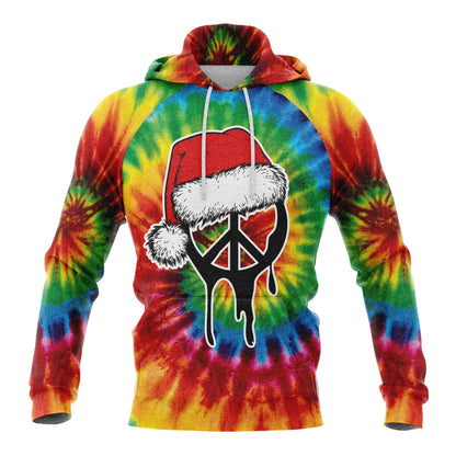 Hippie Tie Dye Pullover Premium Hoodie, Perfect Outfit For Men And Women On Christmas New Year Autumn Winter